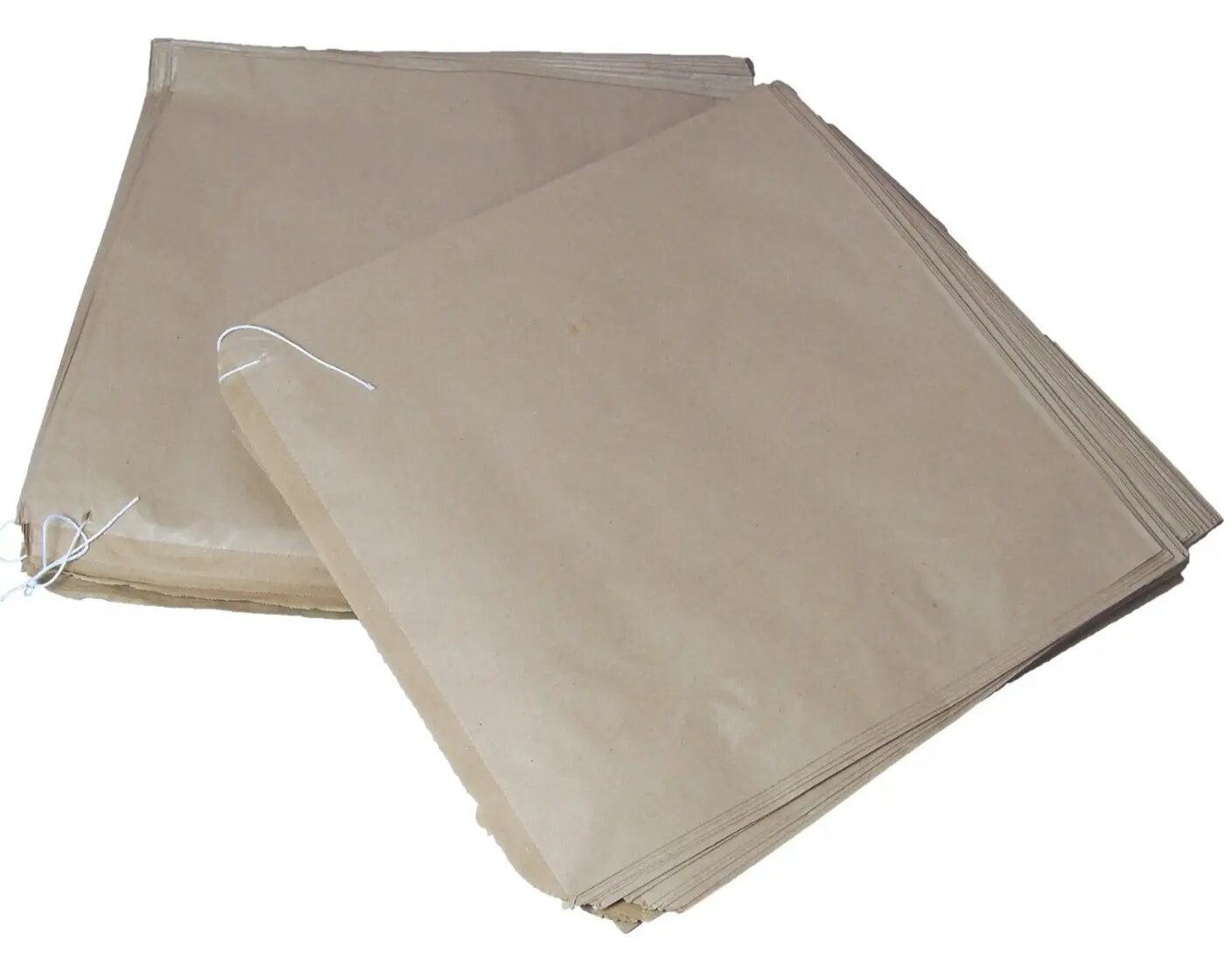 100 x BROWN FLAT KRAFT PAPER FOOD BAGS - 10